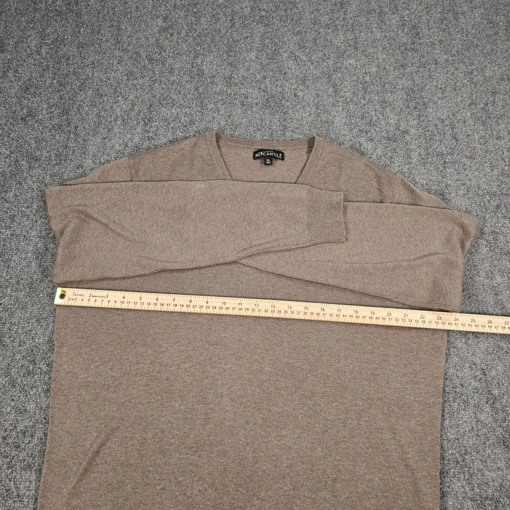 J Crew Mercantile Mens Merino Wool Blend Sweater Tan V Neck Pullover XL